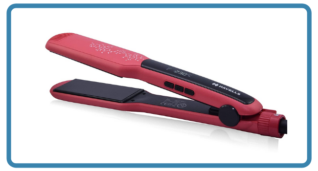 Havells HS4121 Wide Plate hair straightener (Red)