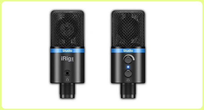 IK Multimedia iRig Mic Studio digital studio microphone for iPhone, iPad, Android and Mac_PC (black)