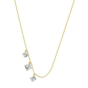 14kt Yellow Gold Moon Rocks Diamond Station Necklace