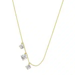 14kt Yellow Gold Moon Rocks Diamond Station Necklace