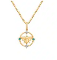 14kt Yellow Gold Serendipitous Bee Diamond Pendant 14kt Yellow Gold Serendipitous Bee Diamond Pendant