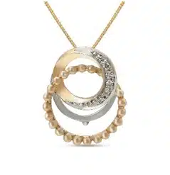 14kt-Yellow-White-Rose Friends of Bride Pendant with Oval Design