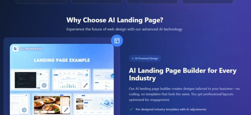 AI landing page builder