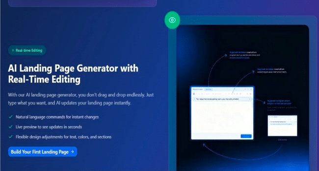 AI landing page builder
