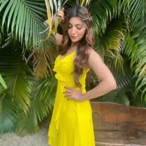 Akanksha Puri In Yellow Dress Pic