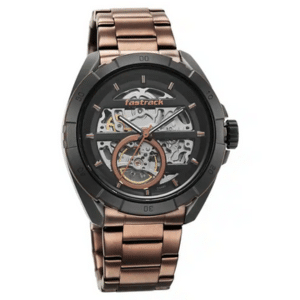 Automatics Black Dial Stainless Steel Strap Watch