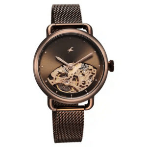 Automatics Brown Dial Stainless Steel Strap Watch for Girls