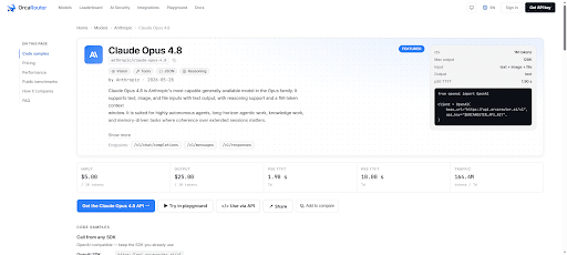 Claude Opus 4.8 at a glance