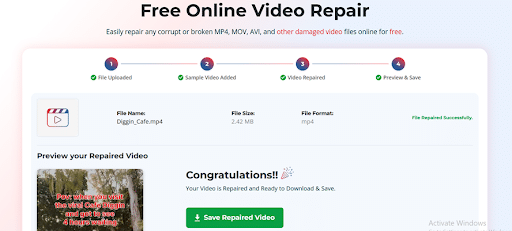 Click Save Repaired Video