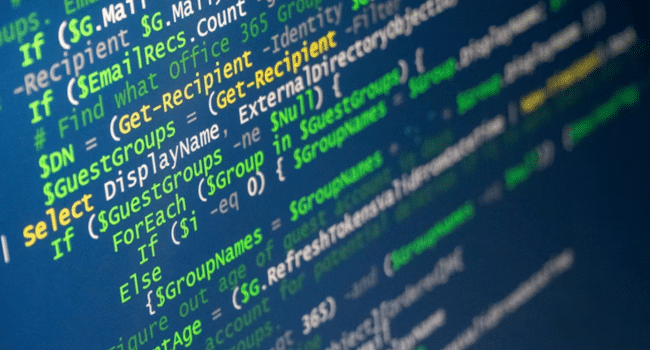 Code displayed on a screen during an API integration review