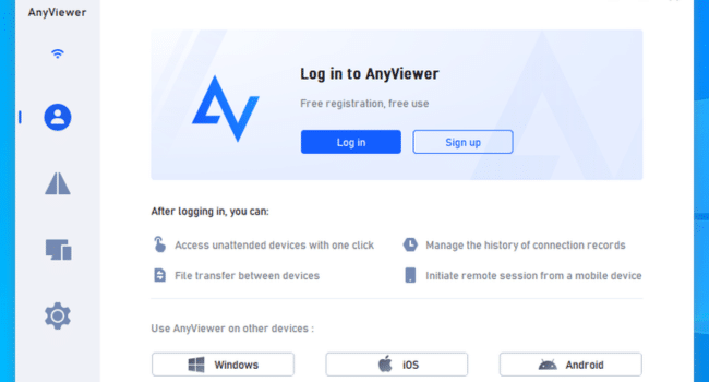 Create a free account for device binding
