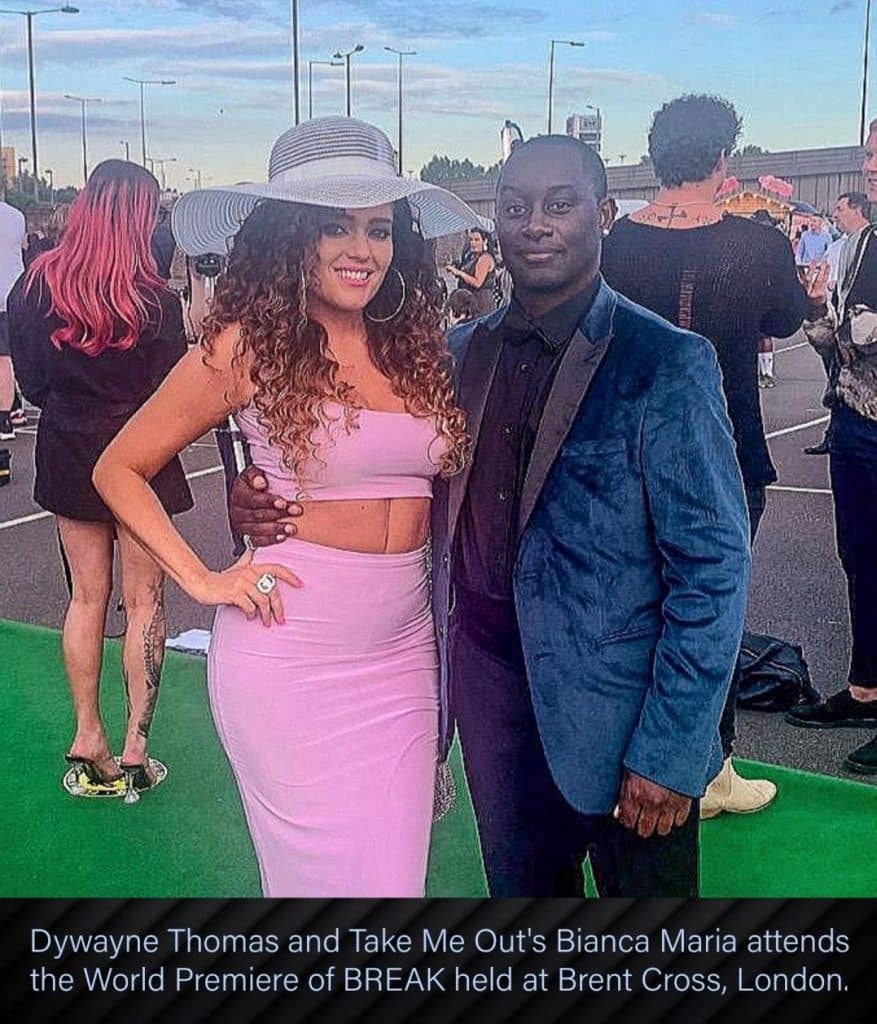 Dywayne Thomas with industry friend, TV Personality, Bianca Maria.
