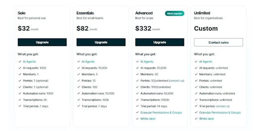 FuseBase Pricing Plan