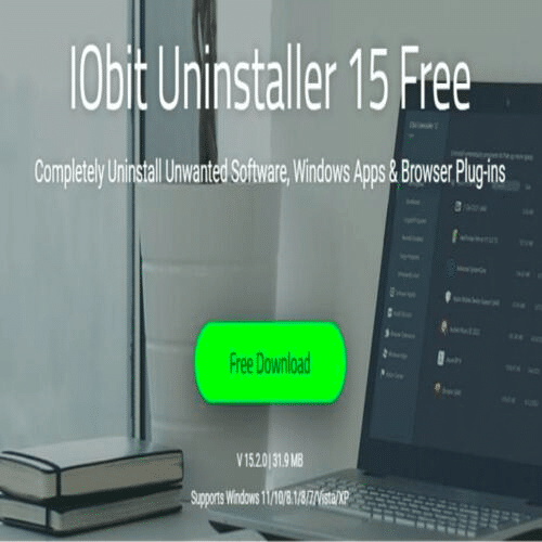 IObit Uninstaller 15 interface showing complete program removal on Windows