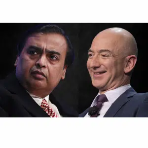 Jeff Bezos vs Mukesh Ambani Photo