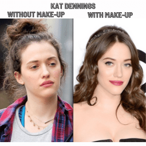 Kat Dennings Without makeup and With Makeup photo