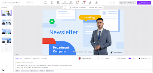 Log in to Vidnoz AI and Choose a Template