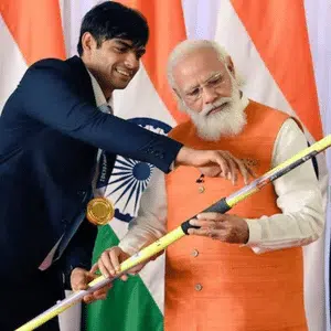 Neeraj Chopra with Modi Ji Neeraj Chopra with Modi Ji