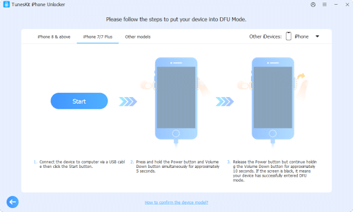 Put the device into the DFU mode