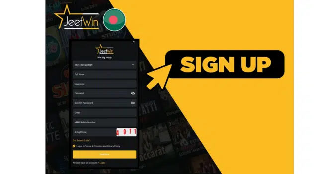 Registering at JeetWin Bangladesh