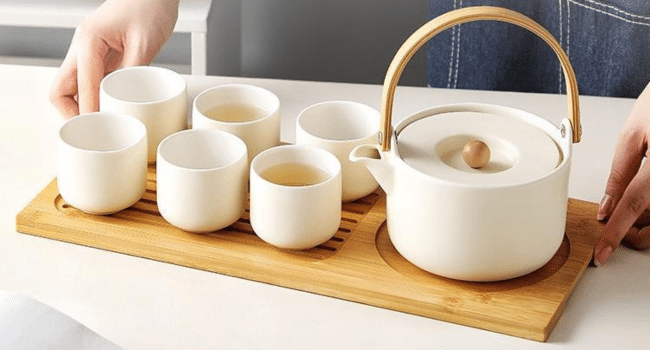 Sakura-Themed Tea Set