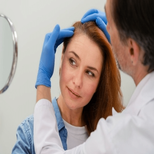 Scalp Micropigmentation (SMP) combined with FUE hair transplant results showing enhanced hair density in Mumbai clinic