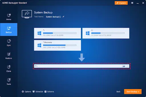 Select your destination path