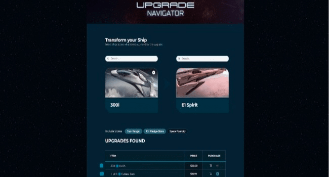 Star Citizen Upgrade Navigator