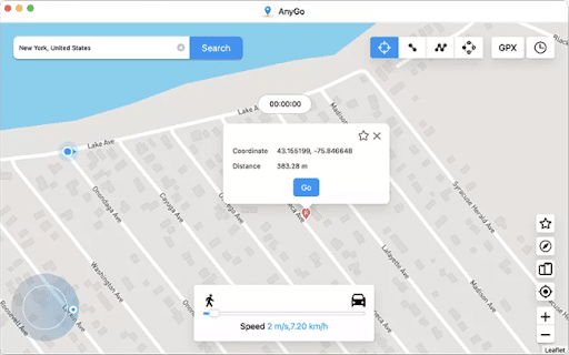 The system will track down and store the place you want to go to