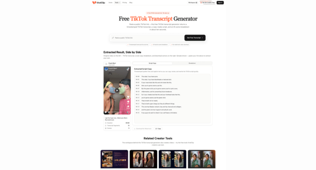 TikTok Transcript Workflow