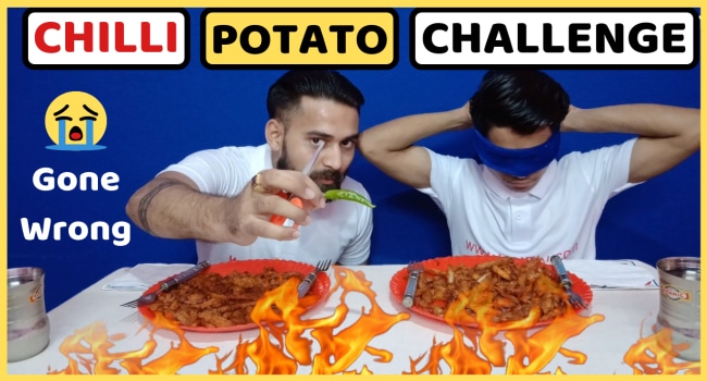 chilli potato eating challenge