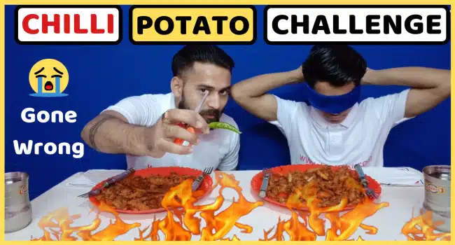chilli potato eating challenge