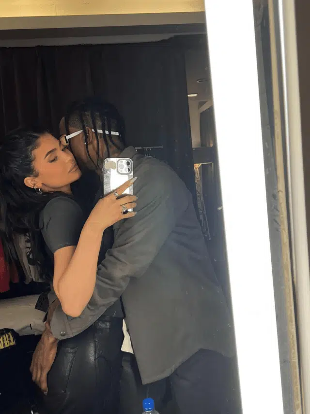 Kylie Jenner Husband Travis Scott Pose, Utopia with you –  Instagram