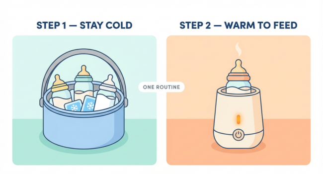 keep bottles cold during travel and warm them before feeding keep bottles cold during travel and warm them before feeding