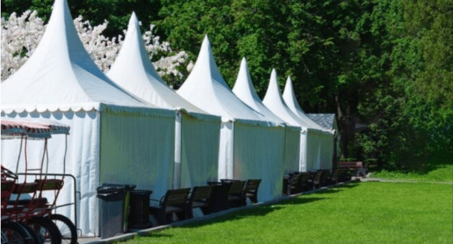 pop-up tents setup