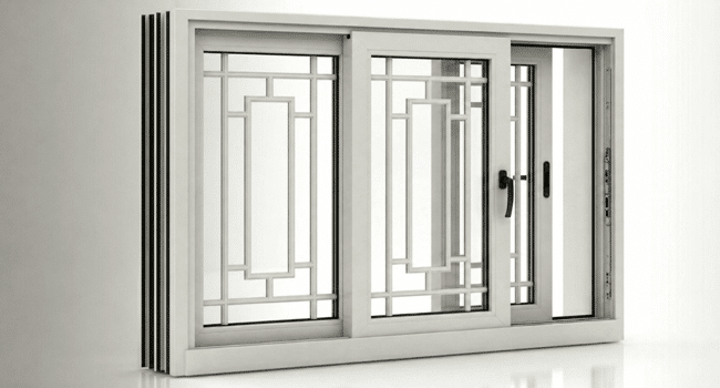 uPVC sliding windows with grill